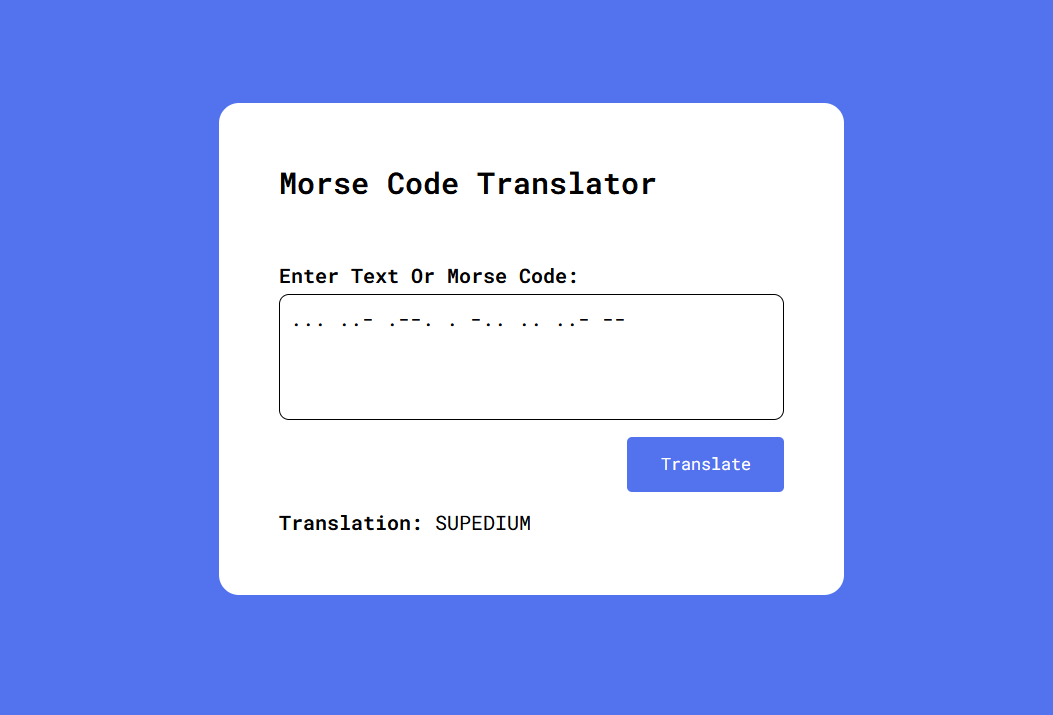 Morse Code Translator | SUPEDIUM